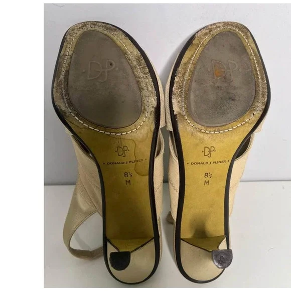 Donald J Pliner Jam Tan Slingback Heel Sandals 8.5 M - Picture 4 of 6
